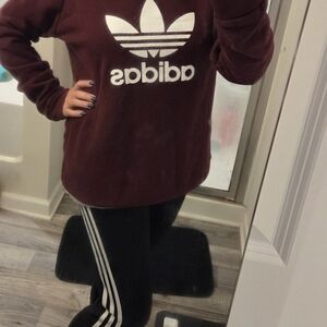 Adidas Burgundy Sweatshirt and Leggings